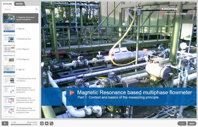 eLearning course “Magnetic Resonance based multiphase flowmeter”